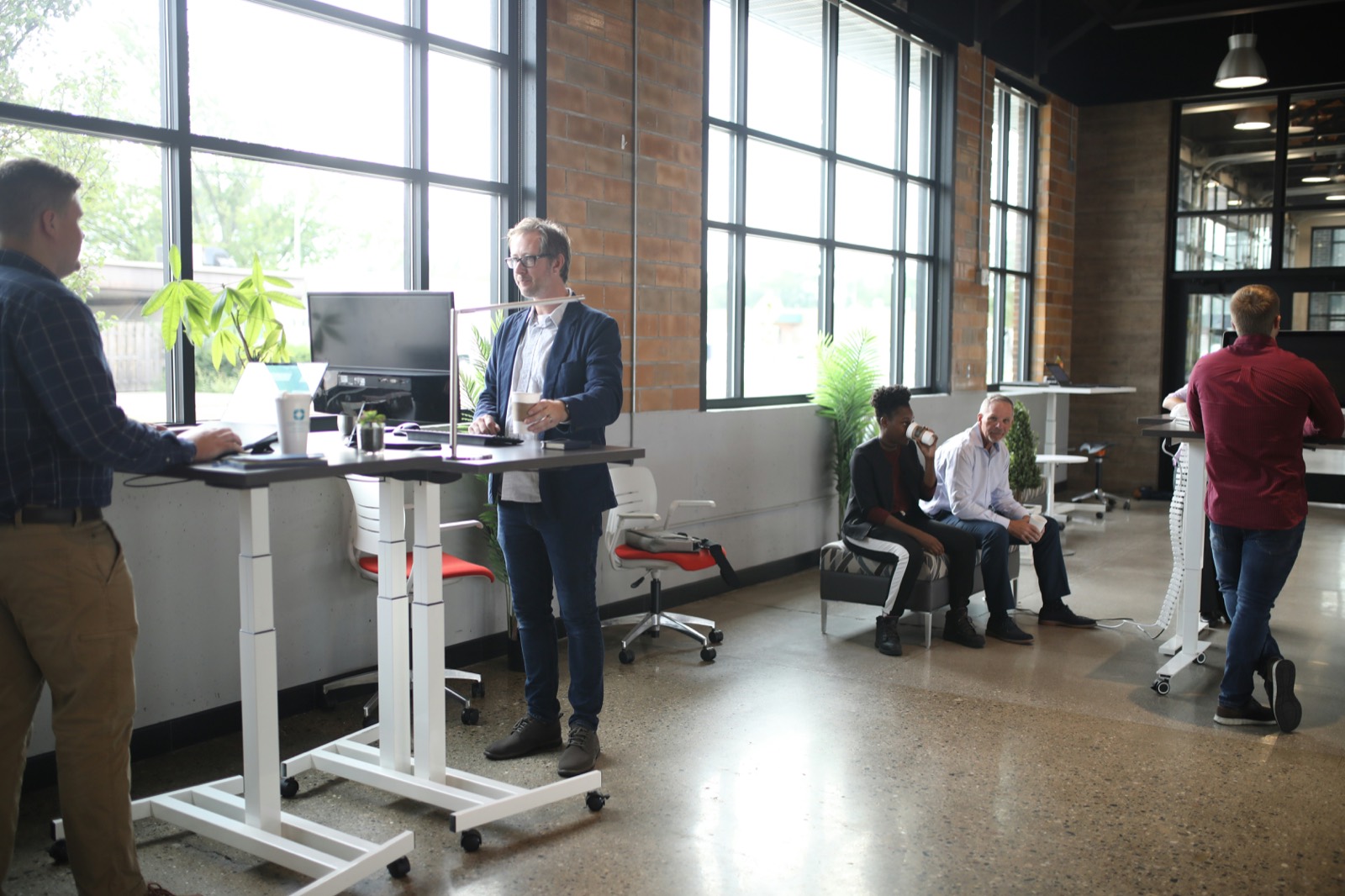 People working at flexible desks